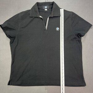 BMW Black Polo Shirt XLG Short Sleeves Cotton Embroidered Logo Made In India